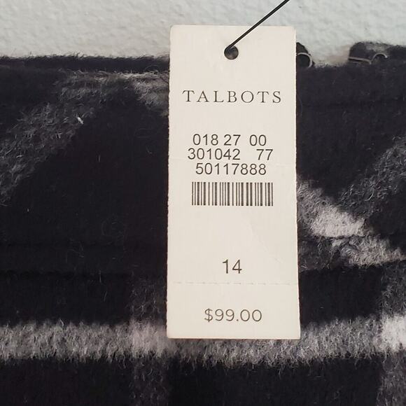 Talbots Wool Blend Flannel Mini Skirt Black Plaid NEW Academia Preppy Twee - Picture 11 of 14